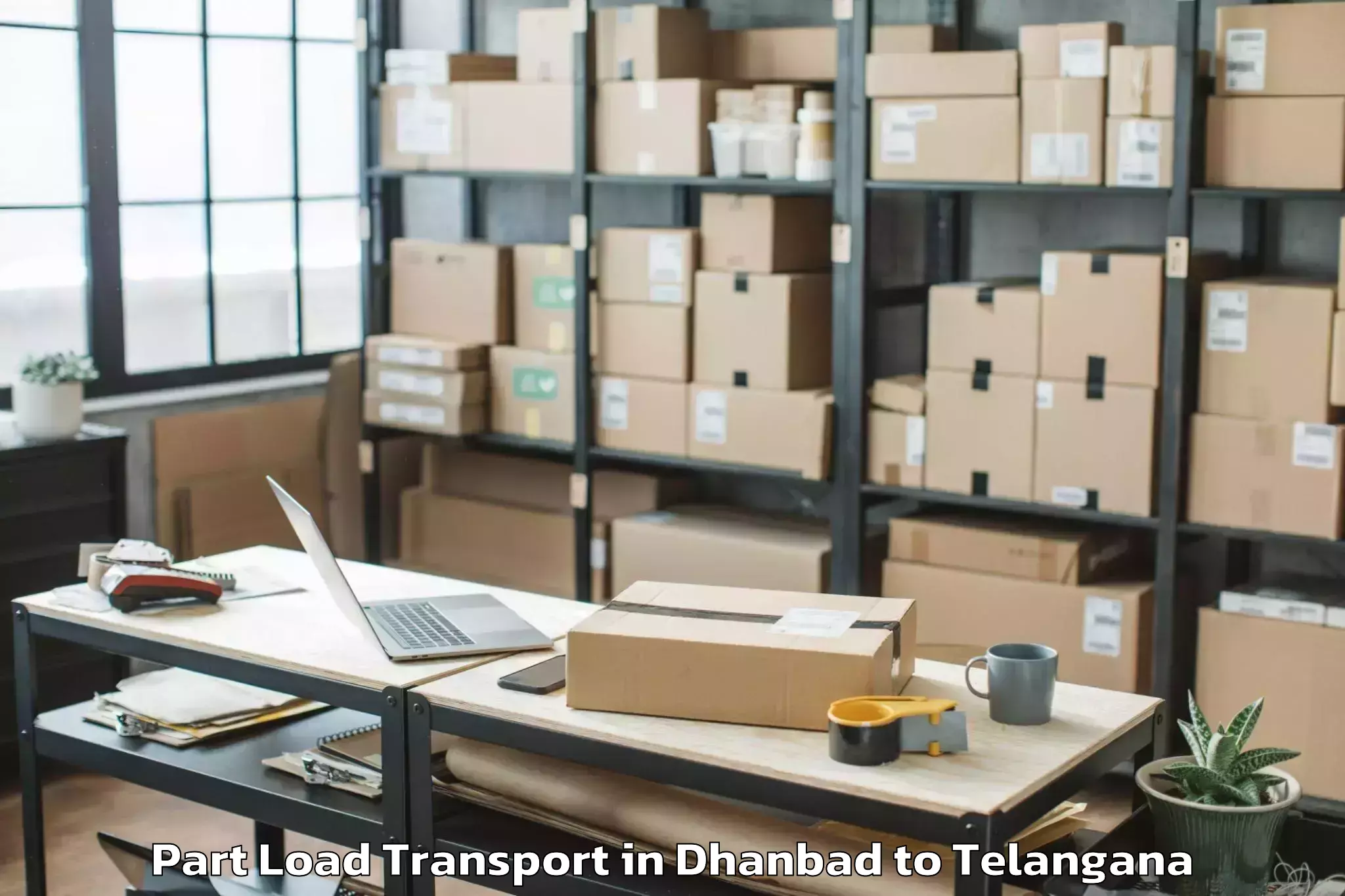 Book Dhanbad to Mamda Part Load Transport Online